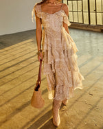 Sunset Drifter Ruffle Paisley Print Maxi Dress