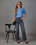 New Season Denim Double Breasted Top