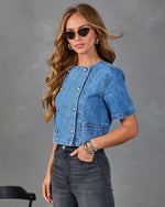 New Season Denim Double Breasted Top