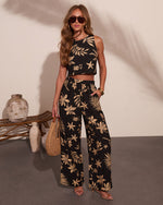 Black Multi % Summit Socialite Abstract Pants-2