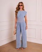 Marzelle Chambray Wide Leg Jumpsuit