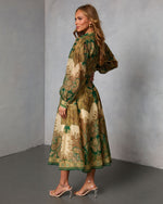 Olandra Printed Waist Tie Maxi Dress