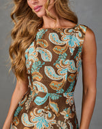 Lianna Satin Paisley Mini Dress