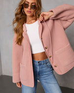 Pink % Fremont Sherpa Drawstring Hood Jacket-1