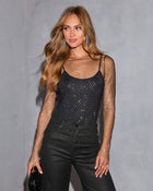Evening Star Rhinestone Fishnet Top
