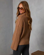 Mocha % Timeless Collared Button Down Sweater-4