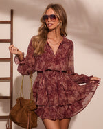 Morning Still Tiered Paisley Mini Dress