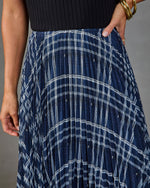 Suzanne Pleated Plaid Midi Skirt