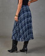 Suzanne Pleated Plaid Midi Skirt