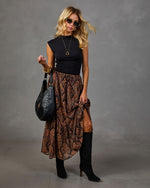 Aiko Paisley Print Maxi Skirt