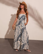 Ebonie Strapless Tropical Jumpsuit