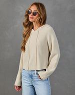 Snug Bliss Knit Drawstring Hood Sweater