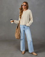Snug Bliss Knit Drawstring Hood Sweater