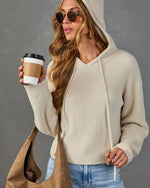 Snug Bliss Knit Drawstring Hood Sweater