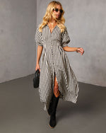 Arleen Gingham Midi Shirt Dress
