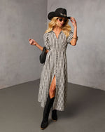 Arleen Gingham Midi Shirt Dress