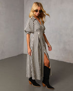 Arleen Gingham Midi Shirt Dress