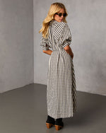 Arleen Gingham Midi Shirt Dress