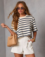 At Dockside Striped Short Sleeve Top