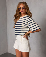 At Dockside Striped Short Sleeve Top