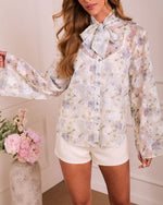 Rosewater Meadow Floral Button Down Top