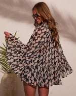 Smooth Sailing Abstract Print Cover Up Kimono