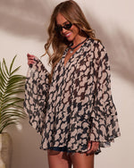 Smooth Sailing Abstract Print Cover Up Kimono