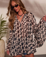 Smooth Sailing Abstract Print Cover Up Kimono