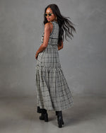 Autumn Belle Flyway Plaid Maxi Top