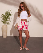 Summer Radiance Tropical Print Shorts
