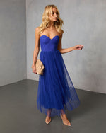 Plus One Tulle Pleated Midi Dress
