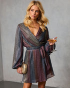 Ameina Wrap Lurex Mini Dress