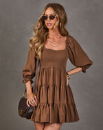 Autumn Afterglow Tiered Mini Dress