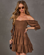 Autumn Afterglow Tiered Mini Dress