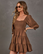 Autumn Afterglow Tiered Mini Dress