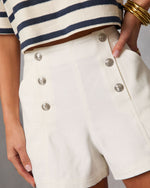 White % Heritage Hues High Rise Sailor Denim Shorts-7