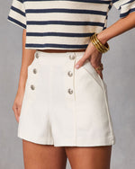 White % Heritage Hues High Rise Sailor Denim Shorts-3