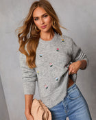 Sweet Petals Knit Embroidered Sweater