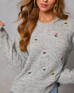 Sweet Petals Knit Embroidered Sweater