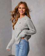 Sweet Petals Knit Embroidered Sweater