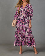 Heirloom Rose Floral Cut Out Maxi Dress