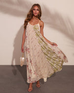 Daytime Glow Floral Color Block Maxi Dress