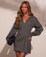 Coralie Plaid Double Breasted Mini Blazer Dress