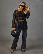 Jazzy Lace Fringe Hem Top