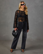 Jazzy Lace Fringe Hem Top