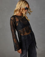 Jazzy Lace Fringe Hem Top