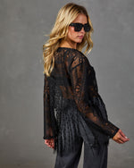 Jazzy Lace Fringe Hem Top