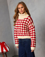Fireside Affair Checkered Turtleneck Sweater