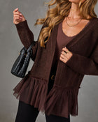 Marlee Knit Tulle Hem Cardigan