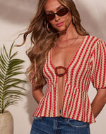 Sunset Affair Striped Knit Buckle Top